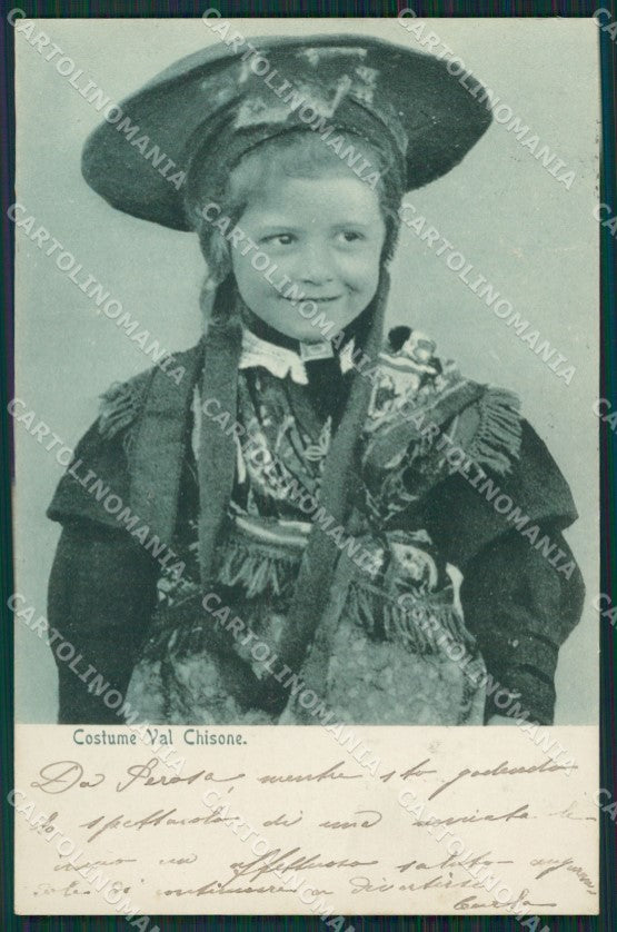 Torino Costumi Val Chisone Genta SCOLLATA cartolina QZ0625 – fronte
