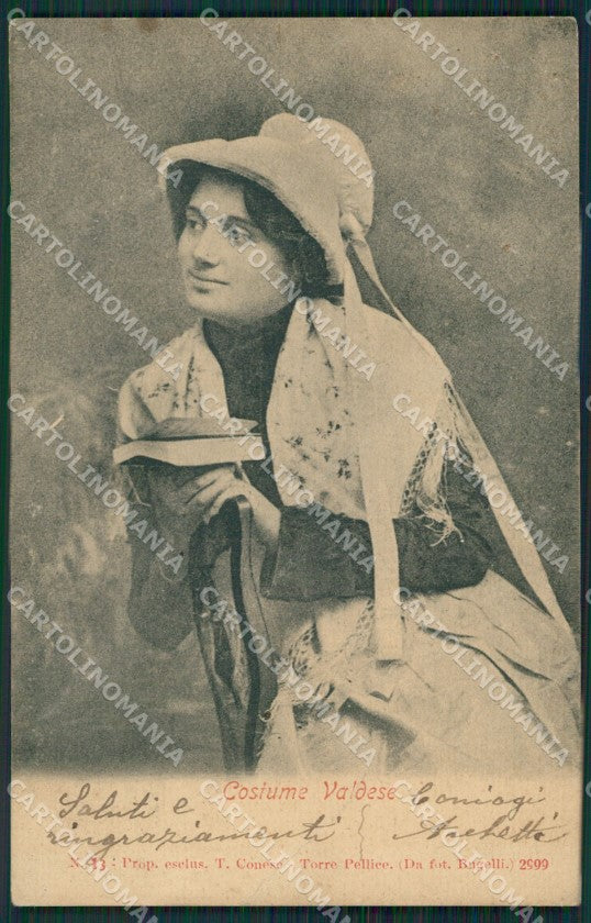 Torino Costumi Valdesi PIEGHE cartolina QZ0638 – fronte