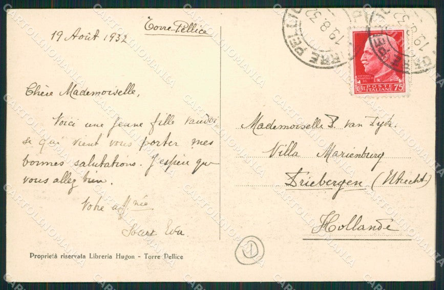 Torino Costumi Valdesi cartolina QZ0641 – retro