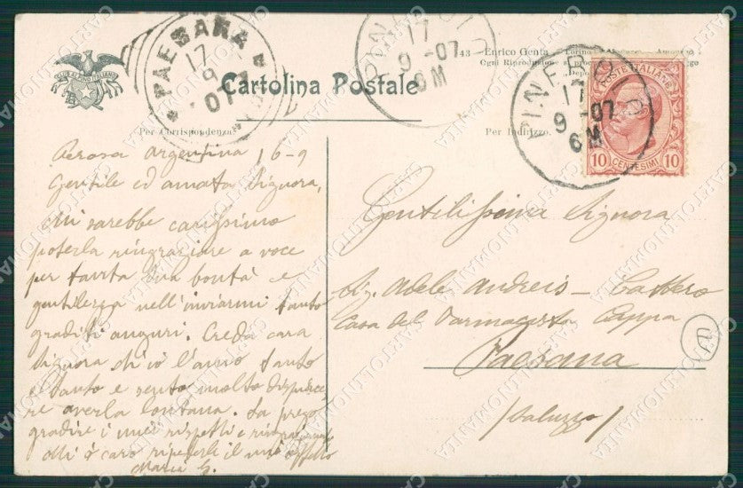 Torino Costumi Valdesi Genta cartolina QZ0647 – retro