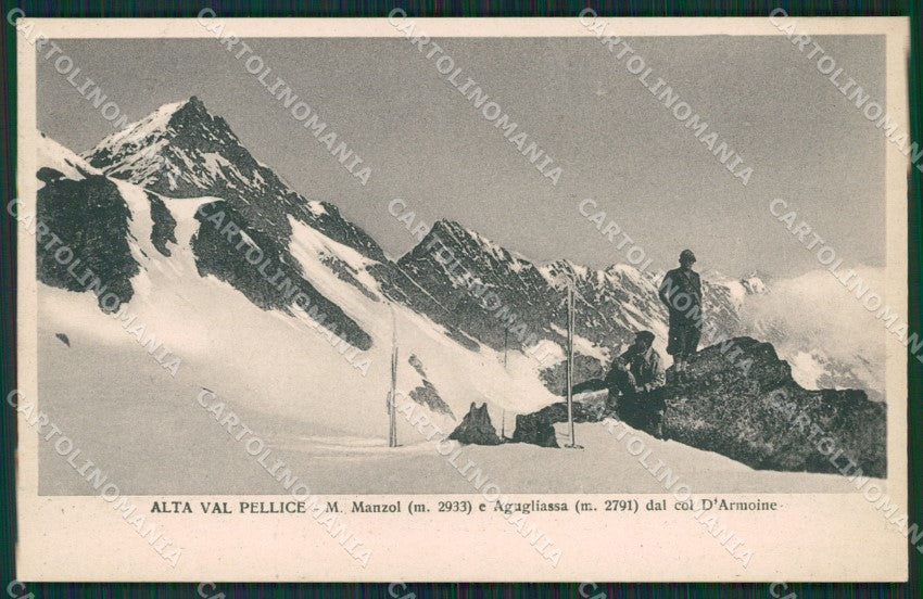 Torino Val Pellice Alpinismo Manzol Agugliassa cartolina QZ0683 – fronte