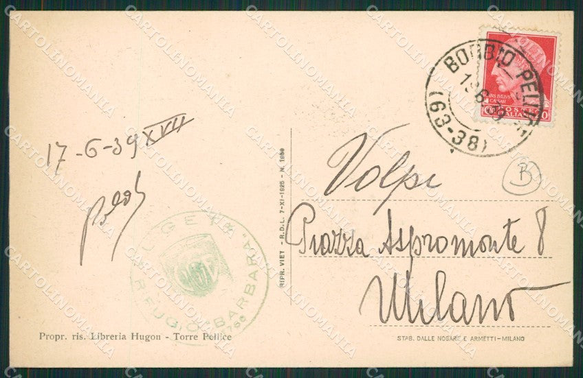 Torino Val Pellice Alpinismo Manzol Agugliassa cartolina QZ0683 – retro