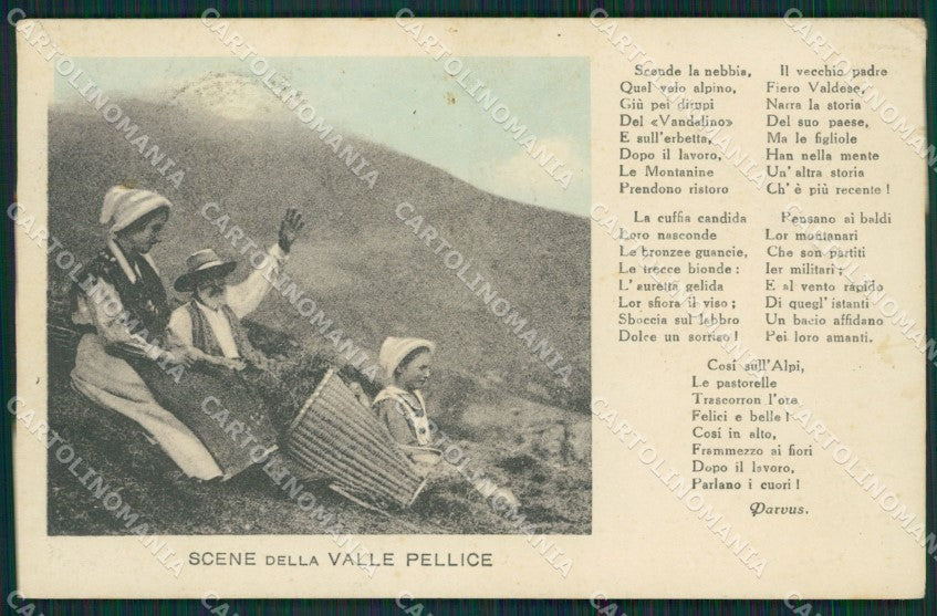 Torino Valle Pellice Costumi PIEGHINA cartolina QZ0704 – fronte