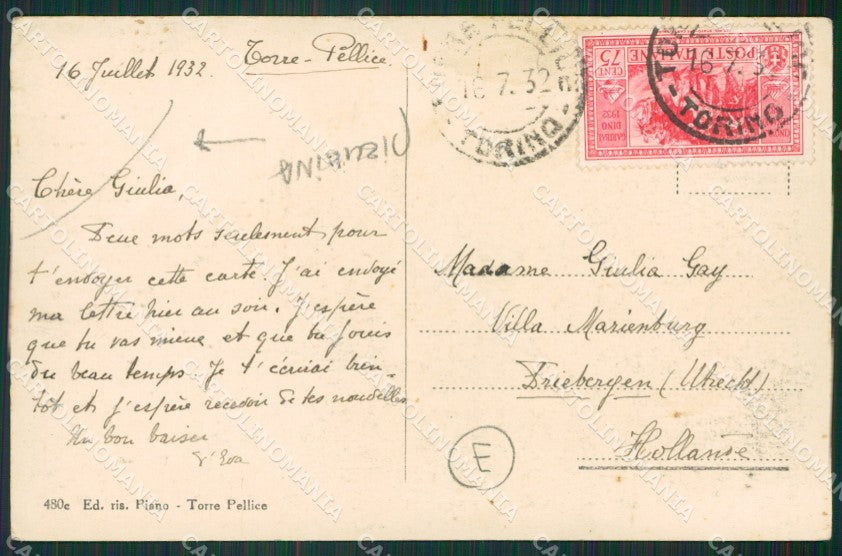 Torino Valle Pellice Costumi PIEGHINA cartolina QZ0704 – retro