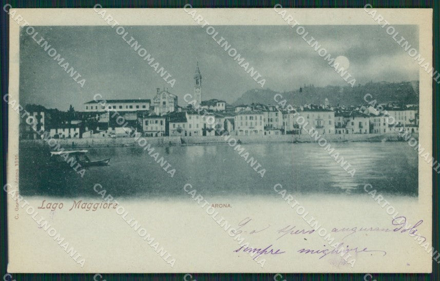 Novara Arona Chiaro di Luna cartolina QZ0711 – fronte