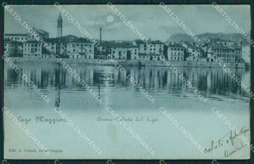 Novara Arona Chiaro di Luna cartolina QZ0726 – fronte