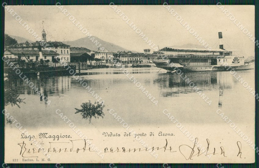 Novara Arona Battello cartolina QZ0738 – fronte