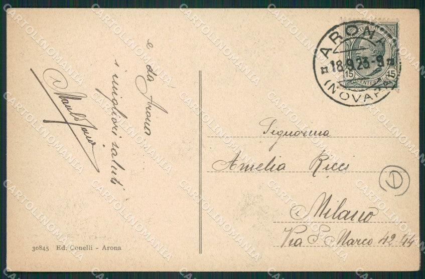 Novara Arona cartolina QZ0761 – retro