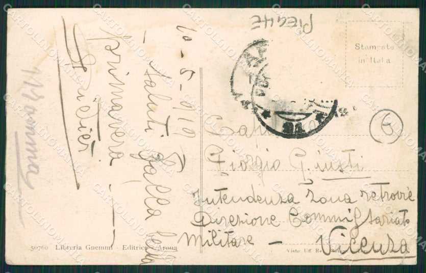 Novara Arona PIEGHE cartolina QZ0803 – retro