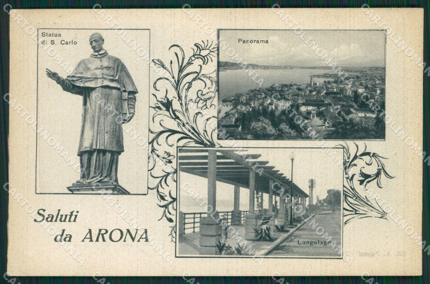 Novara Arona Saluti da cartolina QZ0809 – fronte