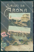 Novara Arona Saluti da foto cartolina QZ0825 – fronte