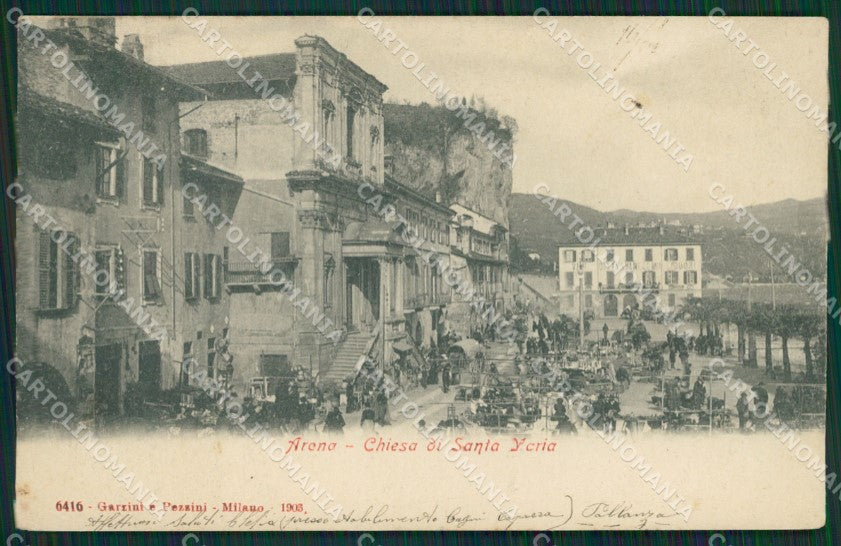 Novara Arona Mercato cartolina QZ0828 – fronte
