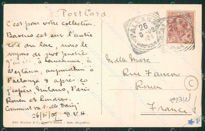 Verbania Baveno PIEGA cartolina QZ0844 – retro