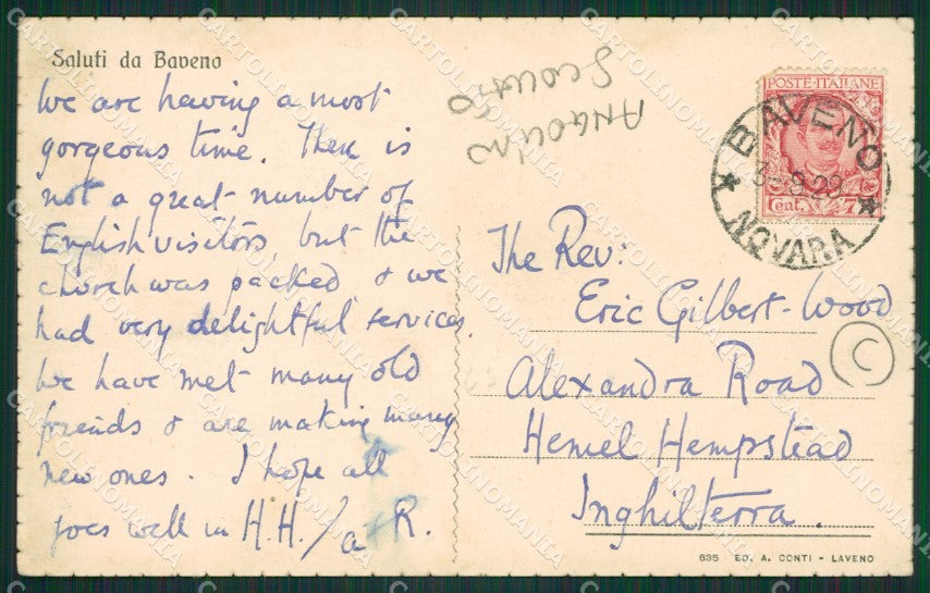 Verbania Baveno ANGOLINO SCOLLATO cartolina QZ0856 – retro