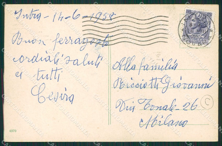 Verbania Baveno Battello cartolina QZ0861 – retro