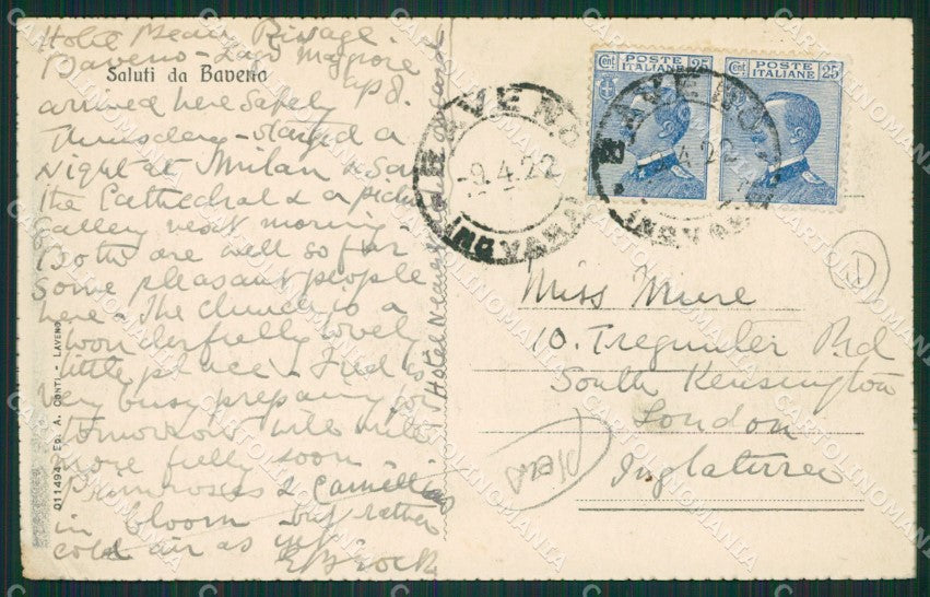 Verbania Baveno PIEGA cartolina QZ0877 – retro
