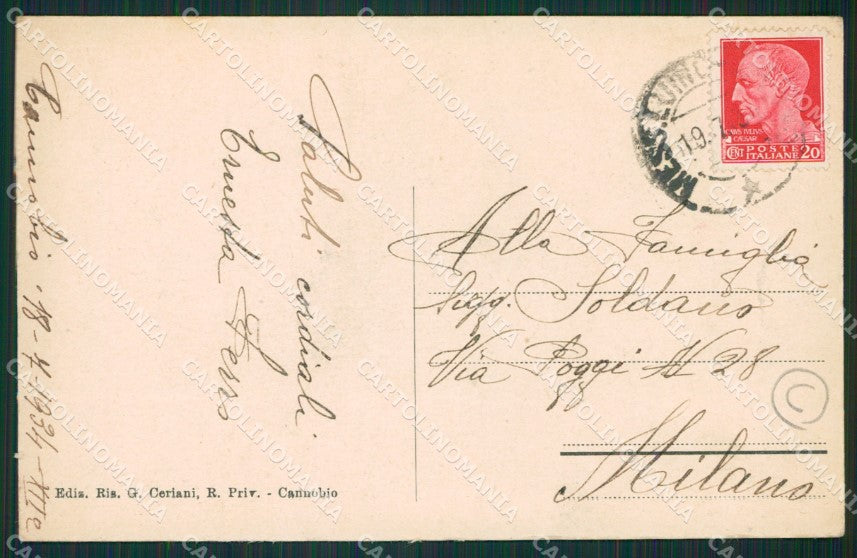 Verbania Cannobio Battello Sant'Agata cartolina QZ0956 – retro