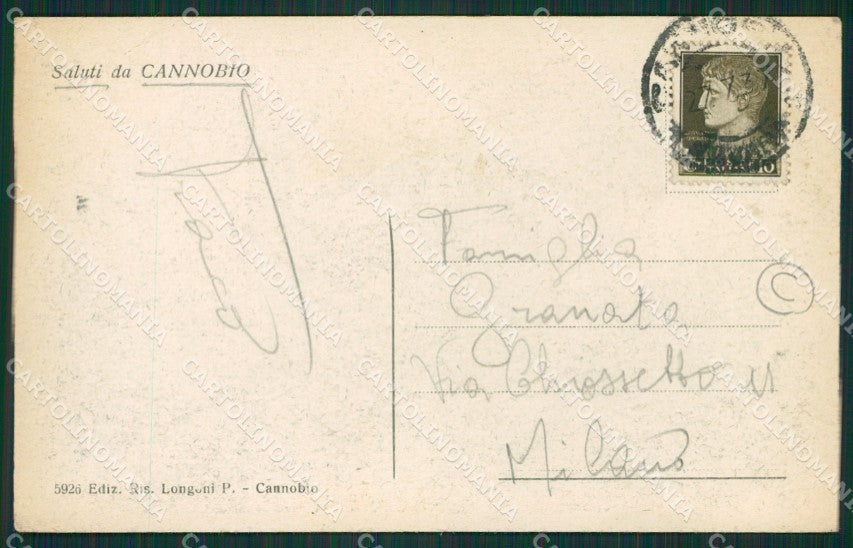 Verbania Cannobio Battello cartolina QZ0964 – retro
