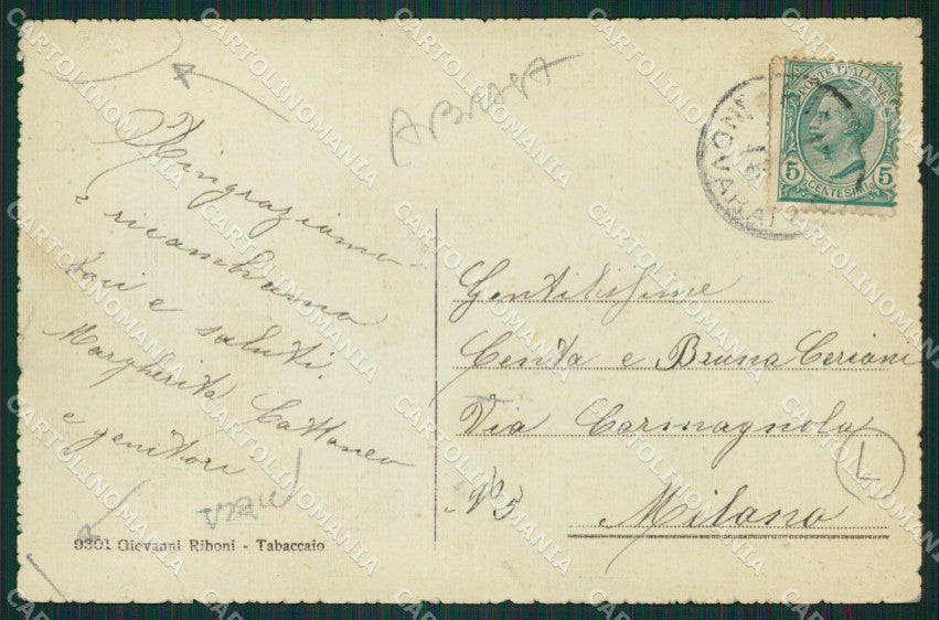 Novara Colazza Saluti da PIEGHE ABRASA cartolina QZ1032 – retro