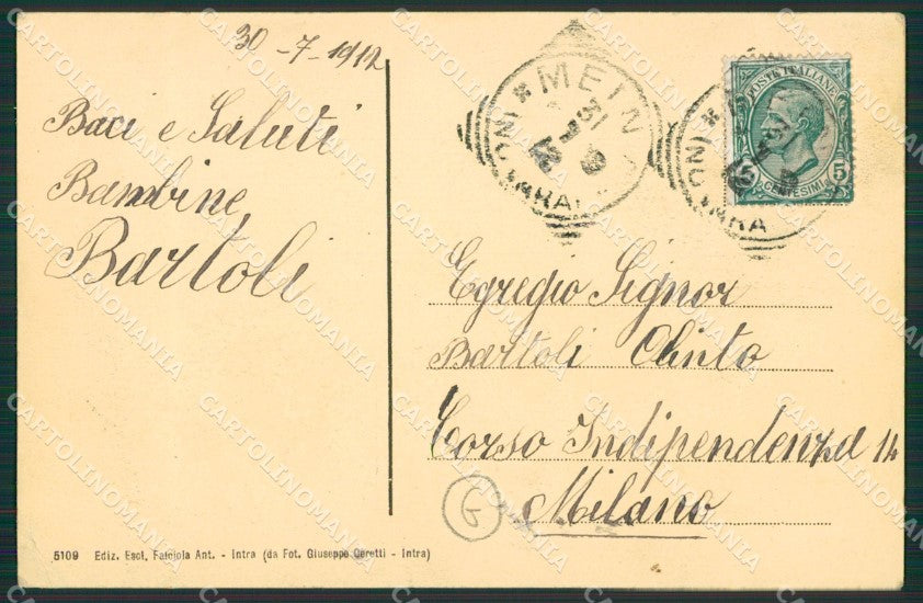 Novara Arona Dagnente cartolina QZ1054 – retro