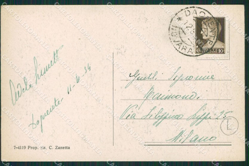 Novara Arona Dagnente cartolina QZ1057 – retro