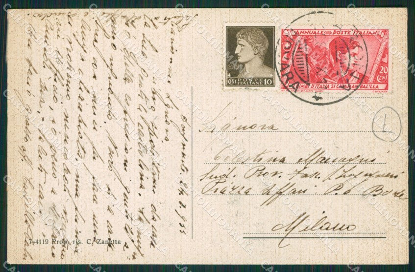 Novara Arona Dagnente cartolina QZ1058 – retro