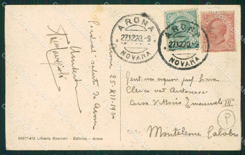 Novara Arona Dagnente cartolina QZ1060 – retro