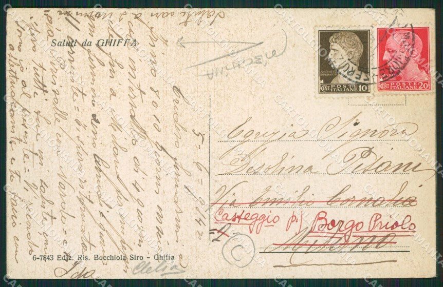 Verbania Ghiffa San Maurizio Bozzela Frino PIEGHINA cartolina QZ1063 – retro