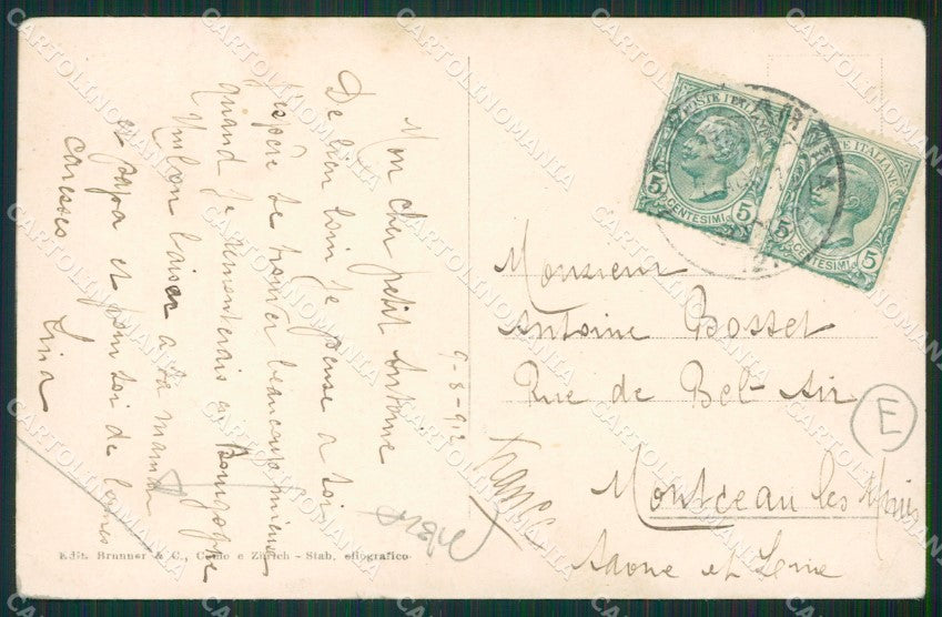 Verbania Stresa Isola Bella Battello PIEGA cartolina QZ1100 – retro