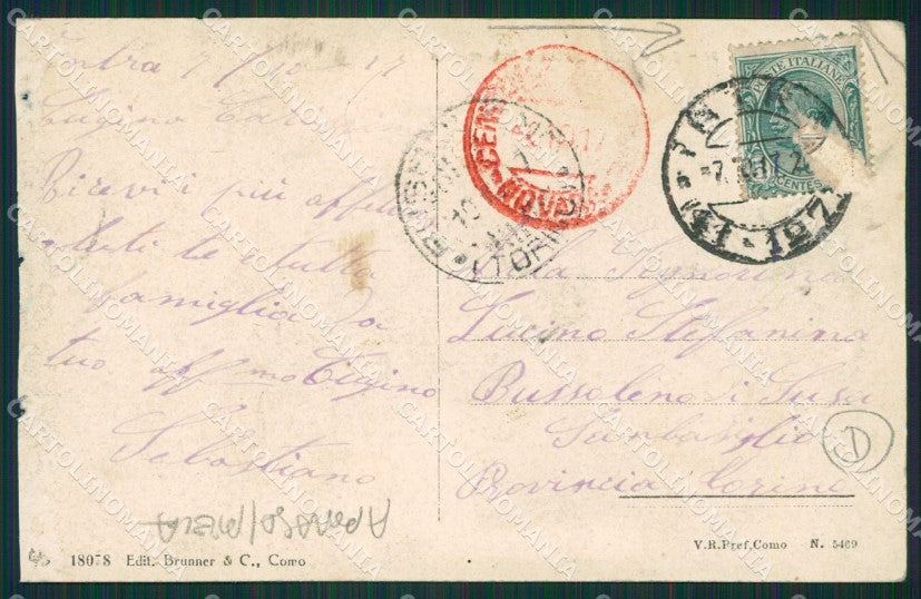 Verbania Intra ABRASA PIEGA cartolina QZ1133 – retro