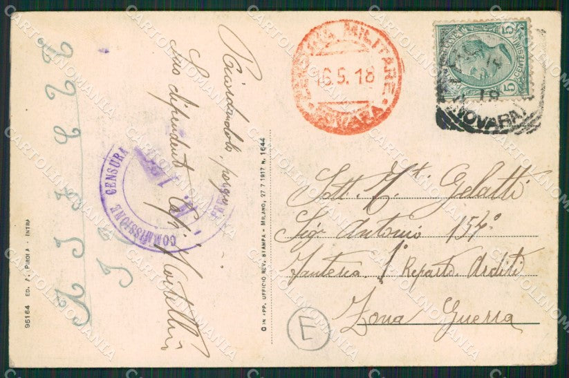 Verbania Intra RIFILATA cartolina QZ1190 – retro