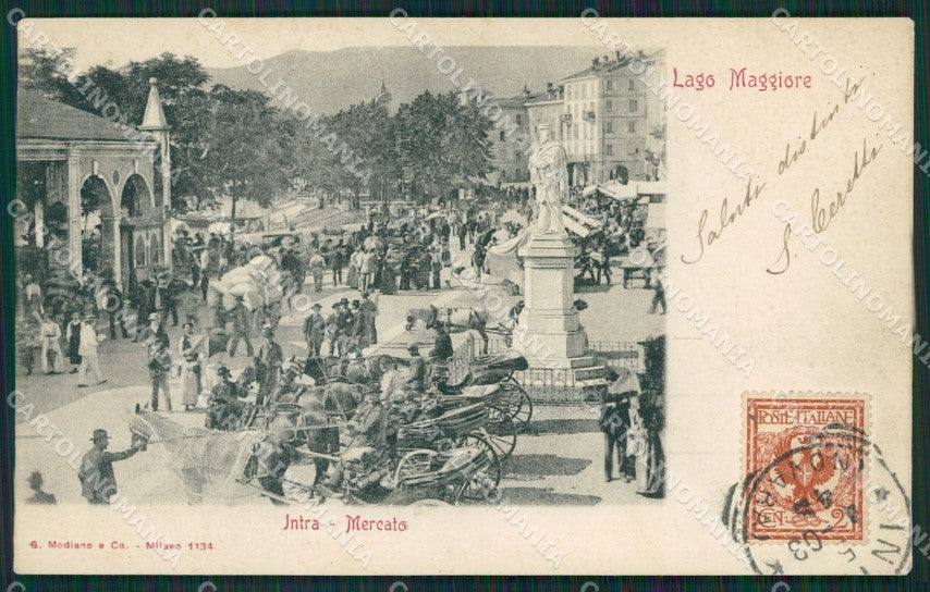 Verbania Intra Mercato Garibaldi cartolina QZ1210 – fronte