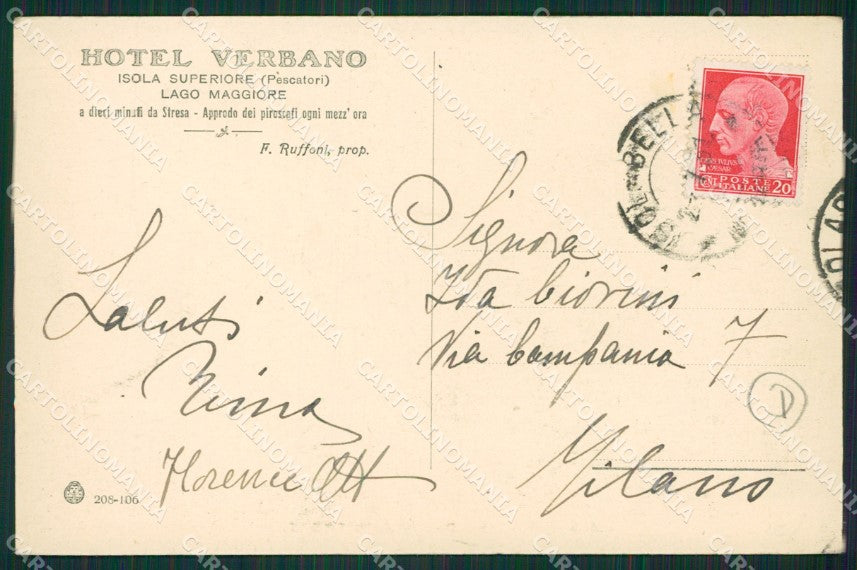 Verbania Stresa Isole Borromee Isola Superiore cartolina QZ1244 – retro