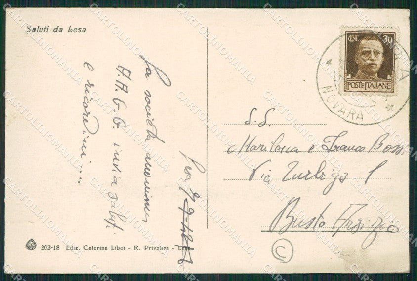 Novara Lesa Battello cartolina QZ1253 – retro