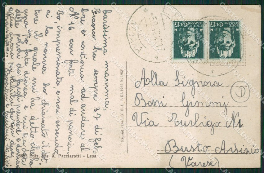 Novara Lesa Battello cartolina QZ1260 – retro