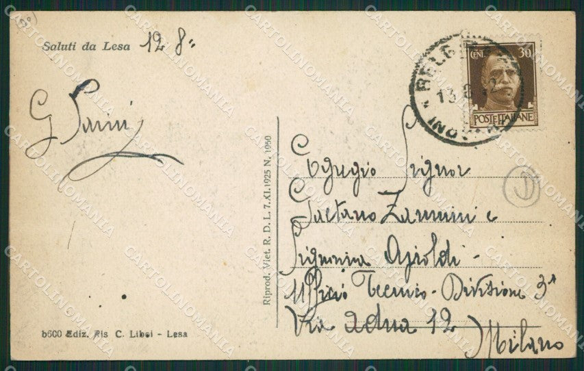 Novara Lesa cartolina QZ1265 – retro