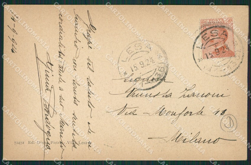 Novara Lesa Villa cartolina QZ1267 – retro