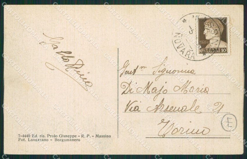 Novara Massino cartolina QZ1288 – retro