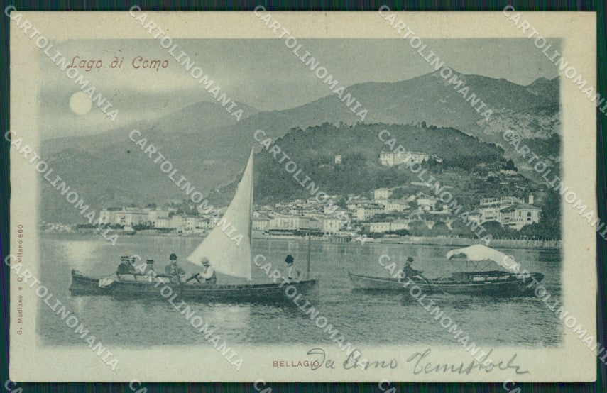 Como Lago di Bellagio Chiaro di Luna cartolina QZ1321 – fronte