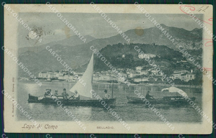Como Lago di Bellagio Chiaro di Luna FORO cartolina QZ1322 – fronte
