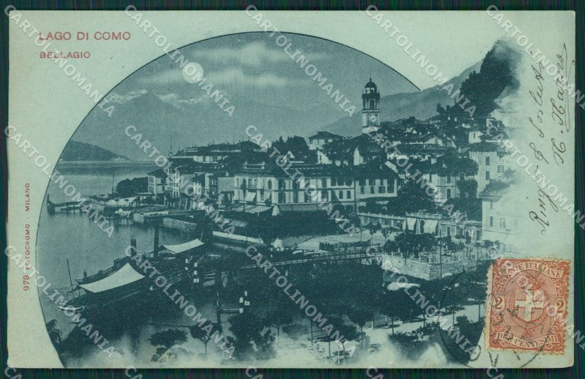 Como Lago di Bellagio Chiaro di Luna cartolina QZ1323 – fronte