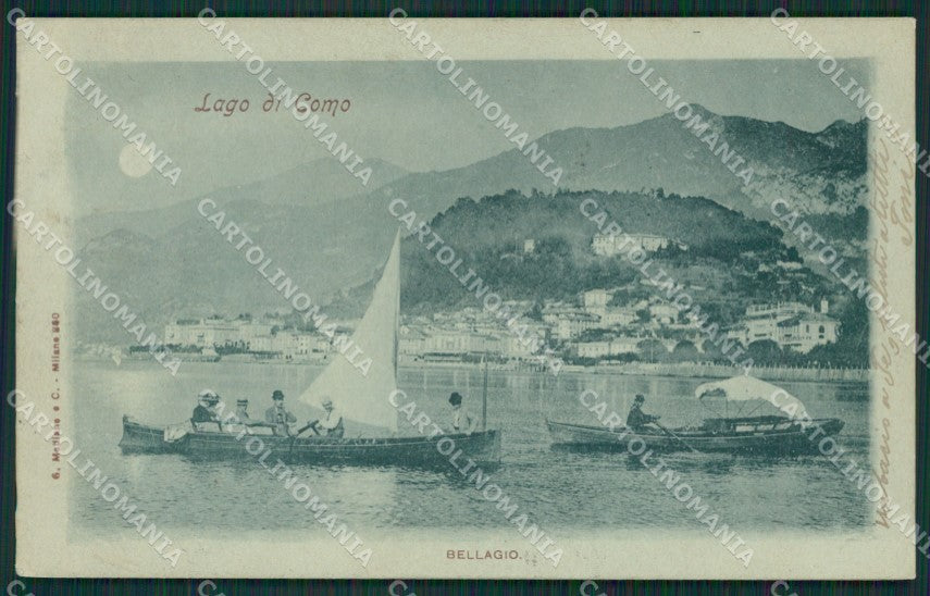 Como Lago di Bellagio Chiaro di Luna cartolina QZ1345 – fronte