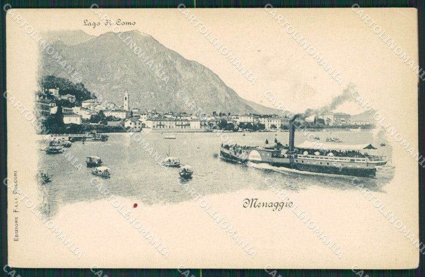 Como Lago di Menaggio Battello PIEGA cartolina QZ1489 – fronte