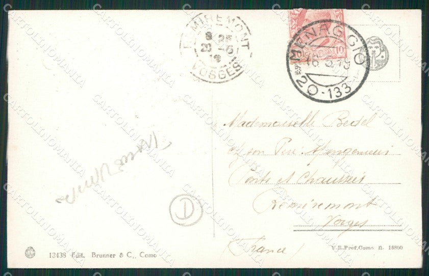 Como Lago di Menaggio Farmacia TRACCE UMIDO cartolina QZ1505 – retro