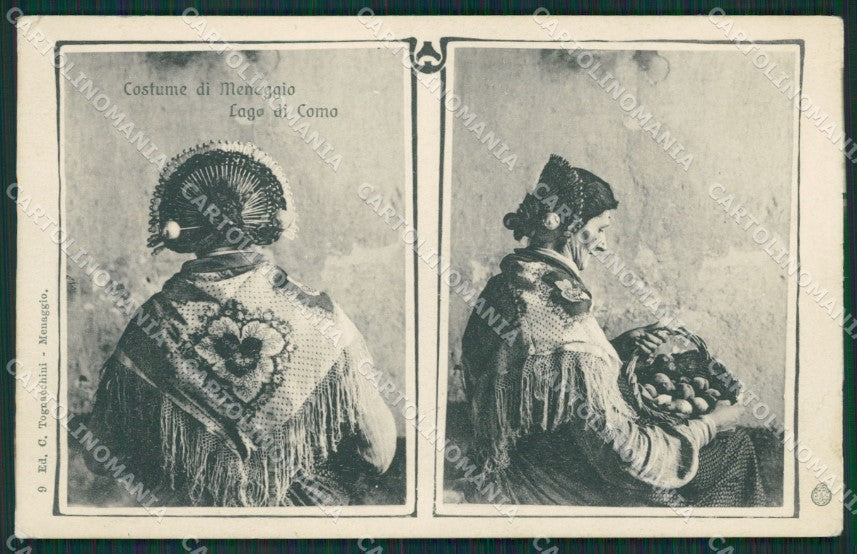 Como Lago di Menaggio Costumi cartolina QZ1519 – fronte