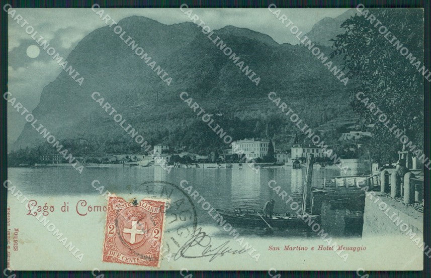 Como Lago di Menaggio Chiaro di Luna cartolina QZ1523 – fronte
