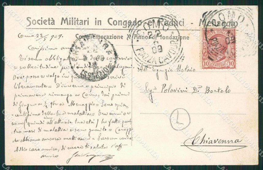 Como Lago di Menaggio Militari Reduci cartolina QZ1539 – retro