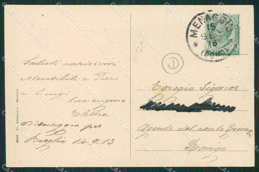 Como Lago di Val Menaggio Breglia cartolina QZ1550 – retro