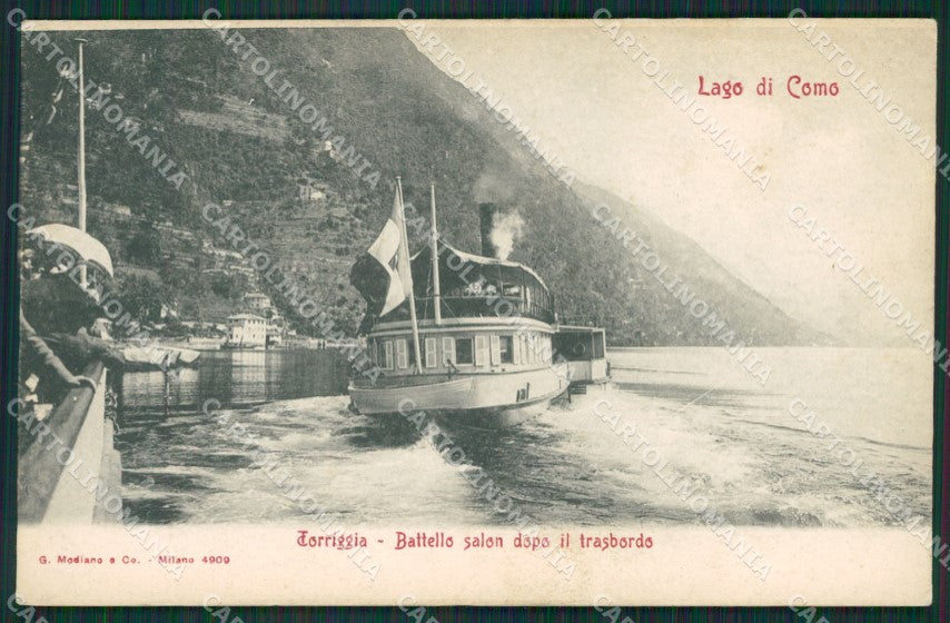 Como Lago di Torriggia Battello cartolina QZ1595 – fronte