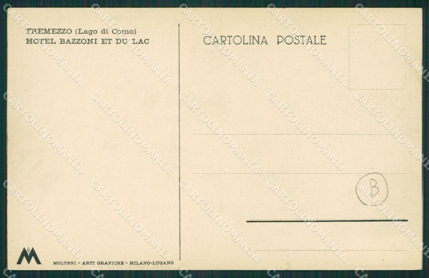 Como Lago di Tremezzo cartolina QZ1597 – retro